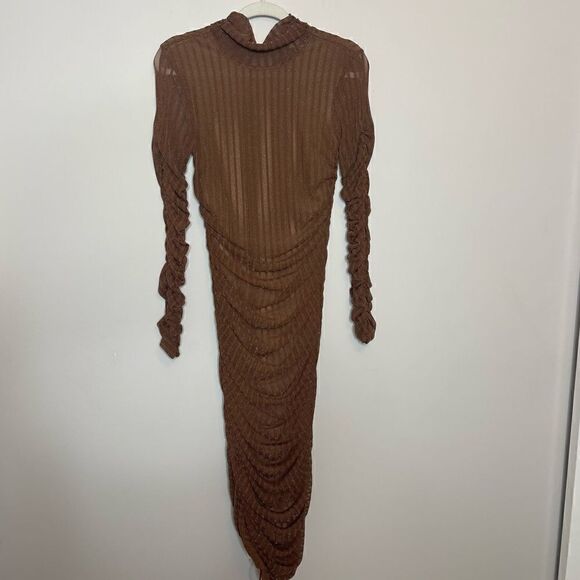 Camila Coelho Joelle Midi Dress in Brown Flawed - Picture 8 of 15
